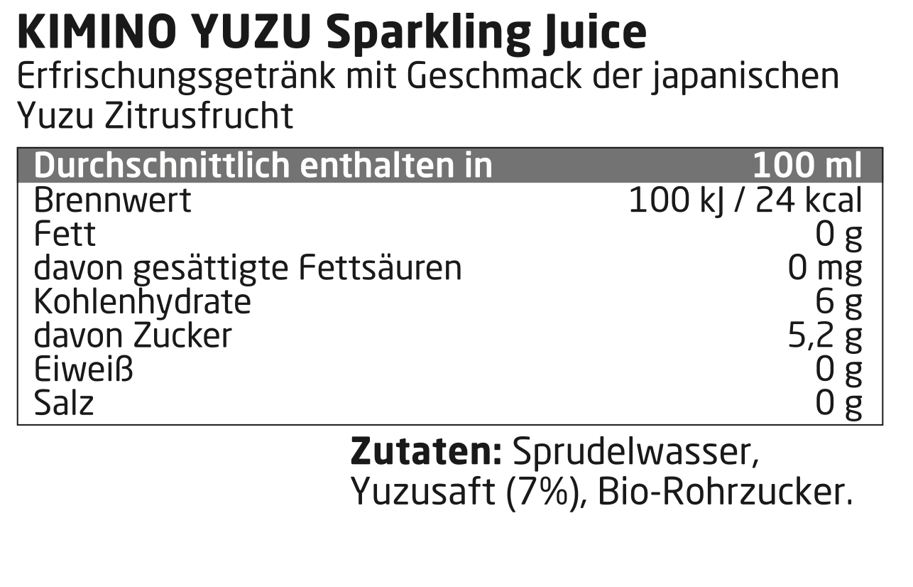 Yuzu Sparkling Juice - 24 x 250ml